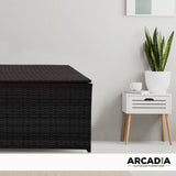 darrahopens Home & Garden > Storage Arcadia Furniture Outdoor Rattan Storage Box Garden Toy Tools Shed UV Resistant - Black