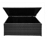 darrahopens Home & Garden > Storage Arcadia Furniture Outdoor Rattan Storage Box Garden Toy Tools Shed UV Resistant - Black
