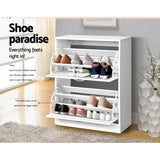darrahopens Home & Garden > Storage Artiss 2 Door Shoe Cabinet - White