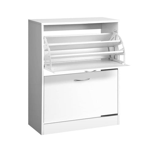 darrahopens Home & Garden > Storage Artiss 2 Door Shoe Cabinet - White