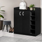 darrahopens Home & Garden > Storage Artiss 2 Doors Shoe Cabinet Storage Cupboard - Black