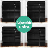 darrahopens Home & Garden > Storage Artiss 2 Doors Shoe Cabinet Storage Cupboard - Black
