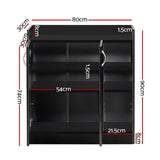 darrahopens Home & Garden > Storage Artiss 2 Doors Shoe Cabinet Storage Cupboard - Black