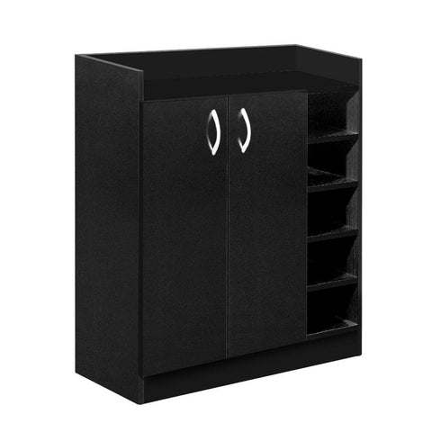 darrahopens Home & Garden > Storage Artiss 2 Doors Shoe Cabinet Storage Cupboard - Black