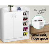 darrahopens Home & Garden > Storage Artiss 2 Doors Shoe Cabinet Storage Cupboard - White