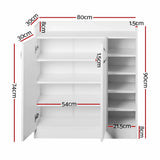 darrahopens Home & Garden > Storage Artiss 2 Doors Shoe Cabinet Storage Cupboard - White