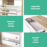 darrahopens Home & Garden > Storage Artiss 2 Tier Shoe Cabinet - Wood