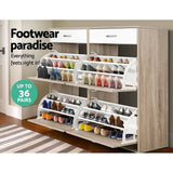 darrahopens Home & Garden > Storage Artiss 2 Tier Shoe Cabinet - Wood