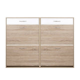 darrahopens Home & Garden > Storage Artiss 2 Tier Shoe Cabinet - Wood