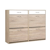 darrahopens Home & Garden > Storage Artiss 2 Tier Shoe Cabinet - Wood