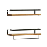Darrahopens Home & Garden > Storage Artiss 2x Floating Wall Shelves Brackets Towel Rail Rack DIY Wall Mount Rack