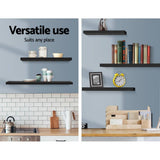 darrahopens Home & Garden > Storage Artiss 3 Piece Floating Wall Shelves - Black