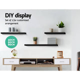 darrahopens Home & Garden > Storage Artiss 3 Piece Floating Wall Shelves - Black
