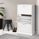 darrahopens Home & Garden > Storage Artiss 3 Tier Shoe Cabinet - White