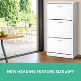 darrahopens Home & Garden > Storage Artiss 3 Tier Shoe Cabinet - White