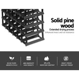 darrahopens Home & Garden > Storage Artiss 42 Bottle Timber Wine Rack Wooden Storage Wall Racks Holders Cellar Black