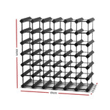 darrahopens Home & Garden > Storage Artiss 42 Bottle Timber Wine Rack Wooden Storage Wall Racks Holders Cellar Black