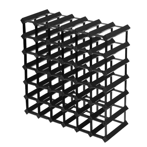 darrahopens Home & Garden > Storage Artiss 42 Bottle Timber Wine Rack Wooden Storage Wall Racks Holders Cellar Black