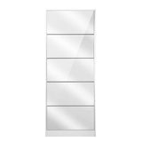 darrahopens Home & Garden > Storage Artiss 5 Drawer Mirrored Wooden Shoe Cabinet - White