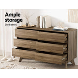 Darrahopens Home & Garden > Storage Artiss 6 Chest of Drawers Dresser Tallboy Lowboy Storage Cabinet Bedroom Table