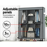 Darrahopens Home & Garden > Storage Artiss Clothes Wardrobe Closet Storage Large Portable Organiser with Shelf Grey