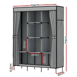 Darrahopens Home & Garden > Storage Artiss Clothes Wardrobe Closet Storage Large Portable Organiser with Shelf Grey