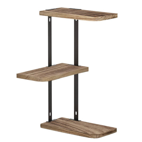 Darrahopens Home & Garden > Storage Artiss Floating Wall Shelves Brackets 3 Tiers Corner Display DIY Wall Mount Rack