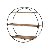 Darrahopens Home & Garden > Storage Artiss Floating Wall Shelves Brackets Round 3 Tiers Display DIY Wall Mount Rack