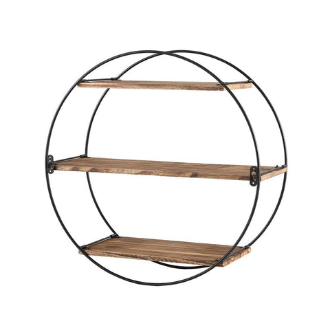 Darrahopens Home & Garden > Storage Artiss Floating Wall Shelves Brackets Round 3 Tiers Display DIY Wall Mount Rack
