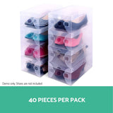 darrahopens Home & Garden > Storage Artiss Set of 40 Clear Shoe Box Transparent Foldable Shoe Storage Stackable Case