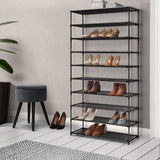 darrahopens Home & Garden > Storage Artiss Shoe Rack 10-Tier (50 Pair) Shoes Organiser DIY Stackable Organizer Storage Shelf Stand Holder Portable Wardrobe Black