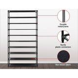 darrahopens Home & Garden > Storage Artiss Shoe Rack 10-Tier (50 Pair) Shoes Organiser DIY Stackable Organizer Storage Shelf Stand Holder Portable Wardrobe Black