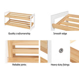 Darrahopens Home & Garden > Storage Artiss Shoe Rack Wooden Storage 2 Tier Tilted Shelves Stand Organizer Kara