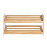 Darrahopens Home & Garden > Storage Artiss Shoe Rack Wooden Storage 2 Tier Tilted Shelves Stand Organizer Kara