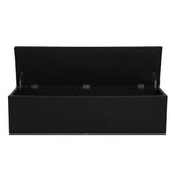 darrahopens Home & Garden > Storage Artiss Storage Ottoman Blanket Box Black LARGE Leather Rest Chest Toy Foot Stool