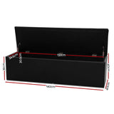 darrahopens Home & Garden > Storage Artiss Storage Ottoman Blanket Box Black LARGE Leather Rest Chest Toy Foot Stool