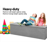 darrahopens Home & Garden > Storage Artiss Storage Ottoman Blanket Box Grey LARGE Fabric Rest Chest Toy Foot Stool