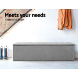 darrahopens Home & Garden > Storage Artiss Storage Ottoman Blanket Box Grey LARGE Fabric Rest Chest Toy Foot Stool