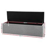 darrahopens Home & Garden > Storage Artiss Storage Ottoman Blanket Box Grey LARGE Fabric Rest Chest Toy Foot Stool