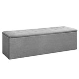 darrahopens Home & Garden > Storage Artiss Storage Ottoman Blanket Box Grey LARGE Fabric Rest Chest Toy Foot Stool
