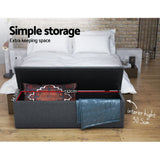 darrahopens Home & Garden > Storage Artiss Storage Ottoman Blanket Box Linen Foot Stool Rest Chest Couch Grey