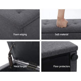 darrahopens Home & Garden > Storage Artiss Storage Ottoman Blanket Box Linen Foot Stool Rest Chest Couch Grey