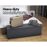 darrahopens Home & Garden > Storage Artiss Storage Ottoman Blanket Box Linen Foot Stool Rest Chest Couch Grey