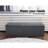 darrahopens Home & Garden > Storage Artiss Storage Ottoman Blanket Box Linen Foot Stool Rest Chest Couch Grey