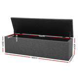 darrahopens Home & Garden > Storage Artiss Storage Ottoman Blanket Box Linen Foot Stool Rest Chest Couch Grey