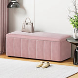 Darrahopens Home & Garden > Storage Artiss Storage Ottoman Blanket Box Velvet Chest Toy Foot Stool Couch Bed Pink