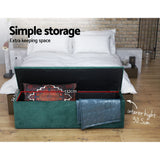 darrahopens Home & Garden > Storage Artiss Storage Ottoman Blanket Box Velvet Foot Stool Rest Chest Couch Green
