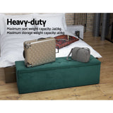 darrahopens Home & Garden > Storage Artiss Storage Ottoman Blanket Box Velvet Foot Stool Rest Chest Couch Green