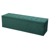 darrahopens Home & Garden > Storage Artiss Storage Ottoman Blanket Box Velvet Foot Stool Rest Chest Couch Green