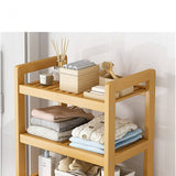 darrahopens Home & Garden > Storage Bamboo 2-in-1 Laundry Hamper Side Table with 2 Shelves and Clothes Basket